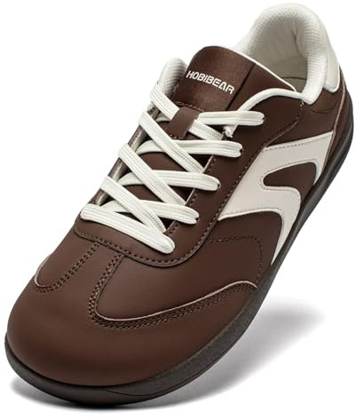 HOBIBEAR Womens Mens Leather Barefoot Wide Zero Drop Minimalist Shoes Comfortable Fashion Sneakers