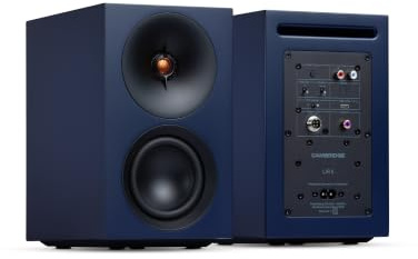 Cambridge Audio L/R S - 100W Enceintes Stéréo Actives Compactes avec Bluetooth aptX HD, USB Audio, Entrées Aux & Optique, Sortie Caisson, Télécommande, Room Positioning, DynamEQ – Bleu
