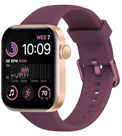 Smartwatch Damen Herren, 1,85 HD Touch Fitnessuhr mit Telefonfunktion, 140+Sportmodi Smart Watch Fitness Tracker mit Pulsmesser Schlafmonitor Schrittzähler, IP68 Wasserdicht Sportuhr für iOS Purple