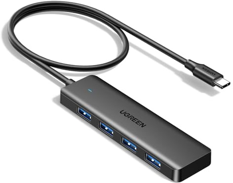 UGREEN Hub USB C con 4 Porte USB 3.0 Sdoppiatore Adattatore Multiporta Alta velocità 5Gbps Compatibile con MacBook PRO Air iMac Surface XPS PC Laptop Disco Rigido Tastiera PS5 (60cm)