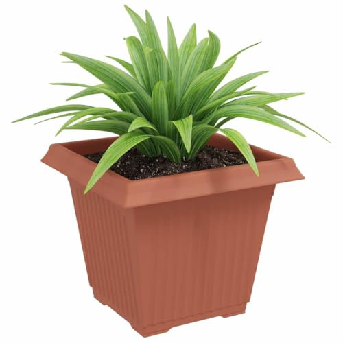 vidaXL Pot de Fleurs Carré 6 pc Rouge Brique 38 x 38 x 30 cm Plastique