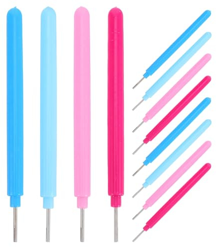 Zerodeko Kit Herramientas para Quilling de Papel 16 Piezas Plumas Ranuradas Punzón Horquilla Colores Azul Claro Rosa para Manualidades Bricolaje Artesanía