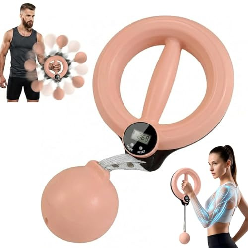 Infinity Arm Hoop – Cerchio Fitness per Braccia E Spalle, Attrezzo Intelligente per Tonificare Le Braccia Con Tracker Digitale Allenamento Con Manovella per Avambracci, Ideale per Palestra(Pink)