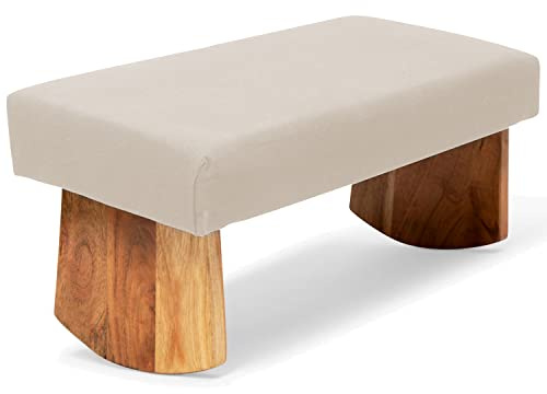 Waterglider International Meditation Bench (NAT. White), Seiza, Sustainable Acacia Wood with Curved Bottom Edges for The Perfect Posture, Meditation Stool, Prayer Bench, Meditation Chair, Yoga Stool