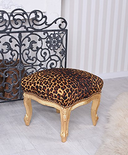Kleiner Hocker Leo Fussbank Tierprint Polsterbank Polsterhocker Barock cat689a16 Palazzo Exklusiv