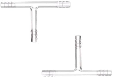 Deschem 2Pcs Glass T Connector Tube,10MM Hose Connection,Lab Tee Adapter,Lab Glassware