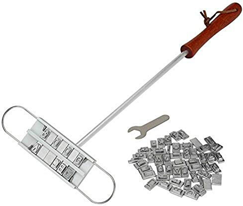 ECOSWAY Grill Werkzeug-Kit, BBQ Branding Eisen Kochen Buchstaben Set Steak Namen Werkzeug mit 55 Austauschbar Fleisch DIY Personalisiert Hamburger Party