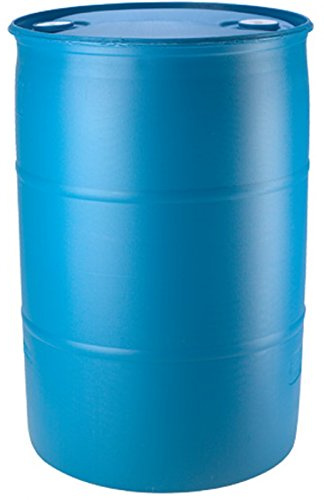55 Gallon Blue Water Barrel | Solid Mold |2 Inch Bung Holes, Good for Long Term Drinking Water Use | BPA Free