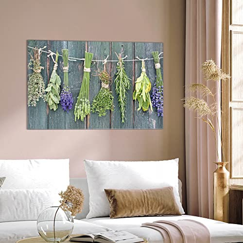 banjado Glas Magnettafel (75 x 50cm) - Magnetwand Glas - Magnetpinnwand als Memoboard - Pinnwand Magnettafel Küche, Büro, Kinderzimmer - Acht Kräuter