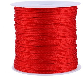 Garosa 100 m x 0,8 mm Rattail Satin Nylon Wachsband Trim Kordel Baumwollschnur - 20 Farben - für Halskette Armband Aufreihmaterialien - Chinesischer Knoten
