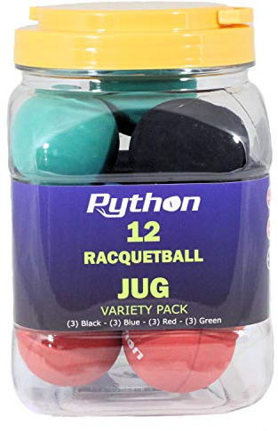 Python Variety Pack racket (jug) (12 bollar) (3-svart, 3-blå, 3-röd, 3-grön)