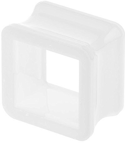 Taffstyle Flesh Tunnel Ohr Piercing Ear Plug Ohrpiercing Bunt Quadrat Double Flared Kunststoff Weiß 6mm
