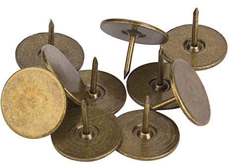 100 Stück Polsternägel Flachkopf 19x15mm, Reißnägel Set in Cyan Bronze für Möbelpolsterung und Ledergestaltung, Künstlerbedarf Zubehör