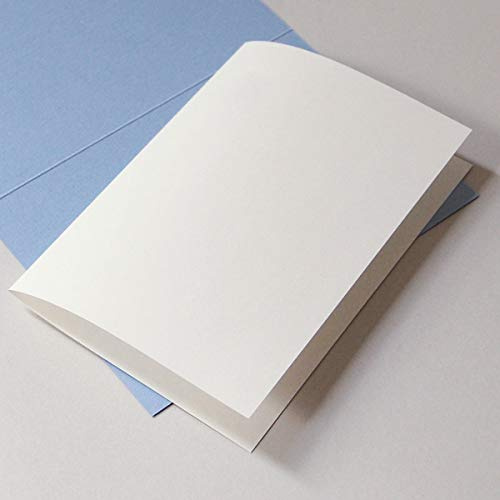 100 altweiße Einlegeblätter 14,5 x 20,3 cm, Munken Pure 90 g/qm (zum einmal Falten für Klappkarten DIN A6)