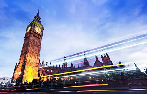 LHJOYSP Jungen 3D Puzzle 1000 Teile City-Straßenbeleuchtung London UK Big Ben 75x50cm