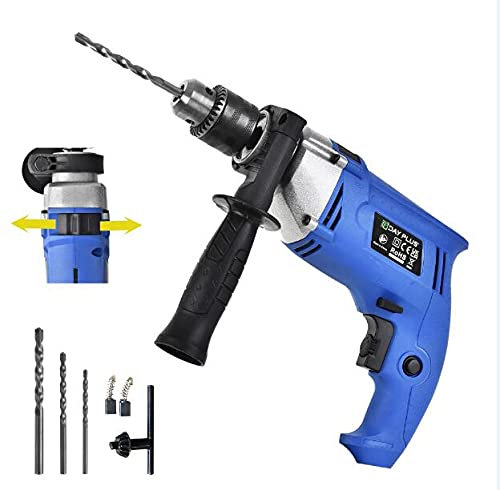 850 W Kit de perceuse à percussion à vitesse variable 3000 tr/min, marteau perforateur perfessionnel, perçage précis pour bois, béton, acier