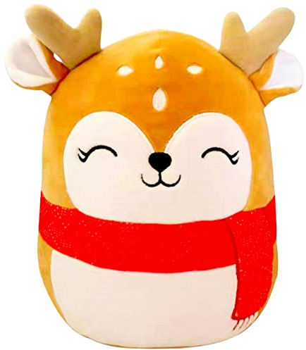 8 Cute Christmas Reindeer Soft Plush Toy,Xmas Reindeer Plush Pillow Toy,Squishy Cotton Plushies Doll,Kawaii Plush Stuffed Animal Toys,Gift for Kids Baby Tollders Boys Girls Christmas,Home Decoration