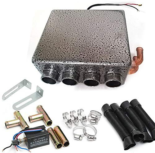 Esyogen Auto Underdash Compact Heizung Universal 4 Ports Auto Car LKW mit Speed Switch 12V 8A,Grau,Für LKWs Minivans Bagger Erntemaschinen