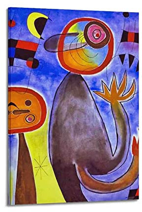 HAATTI Joan Miro Surrealismus-Poster auf Leinwand, Kunstdruck und Wandkunst, modernes Familien-Schlafzimmer, 40 x 60 cm