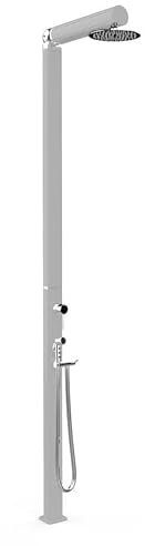Doccia da Giardino Miscelatore Soffione e Doccetta Mobile Quick Bianco Lucido