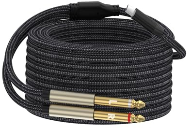ZTOXLR Câble répartiteur stéréo USB C vers double 6,35 mm 6,35 mm, USB de type C vers double câble audio TS 6,35 mm pour smartphone, tablette, amplificateur de liaison d'ordinateur portable, console