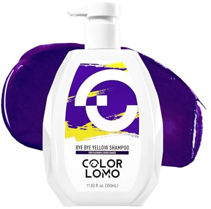 COLORLOMO Bye Bye Yellow Purple Shampoo, Neutralizes Brass & Yellow Tones, Sulfate Free, For Color Treated, Blonde, Bleached, Highlighted Brown or Silver Hair, 11. 83 Fl Oz