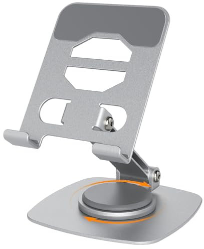 Euqvunn Stable Base Phone Stand for Desk, Height Adjustable Desk Phone Holder, 360 ° Free Rotation Airplane Phone Hanger, Universal Phone Holder for All Mobile Phones and Tablets