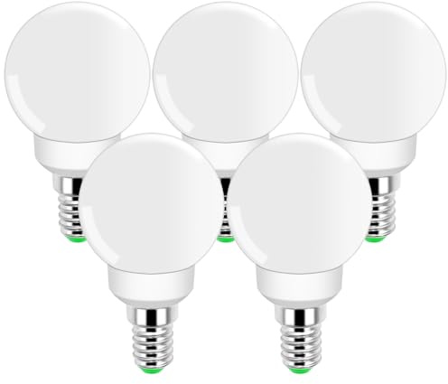 TRIJZHOU E14 LED Light Bulb, 3W(30W Halogen Equivalent, Warm White 3000K, 360 Lumen, Non-Dimmable, Mini Globe G45 SES Small Screw Light Bulb, Pack of 5