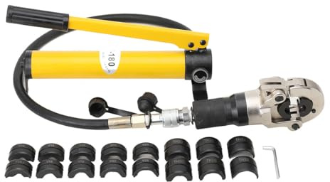 Lfhelper 6T Hydraulische Presszange, V12-28mm TH16-32mm Rohrpresszange | Mit 360° Schwenkkopf und 9 Dies, V-Kontur TH-Kontur, Hydraulik Rohrpresse Crimpzange, für Kupferrohr Aluminiumrohr PEX-Rohr