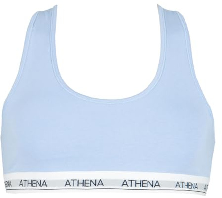 Girl by Athena Athena - Flick-bh med simrygg, avtagbara skal, Athena Claw Elastic - ultramjuk modal bomull - vit, 5 (10 år), Pastellblå, 12 �r