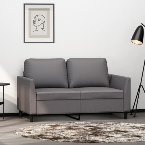 ShGaxin 2-Sitzer-Sofa Grau 120 cm Kunstleder, Loungesofa, Sofas & Couches, Relaxsofa, Couch für Wohnzimmer, 359330