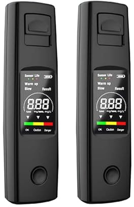 Generico 2 Pezzi Tester per Alcool alla Guida, Alcol Test Etilometro Professionale, Etilometro per Automobilisti, Strumento Alcol Test, Rilevatore Alcool Portatile per Bere E Guidare Durante Le Feste