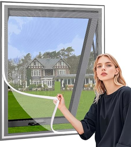 Katzennetz für Fenster und Balkon – Transparentes Schutzgitter mit Selbstklebeband (90x130cm) – Fliegen- und Katzensicher