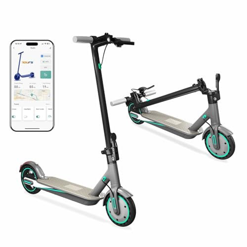 Patinete Eléctrico Adultos, Scooter Electrico 350W/500W, Velocidad Máxima 25 km/h, Autonomía de 30-45 km, Carga de 120kg, Scooter Electrico Plegable, Frenado Dual, App Móvil