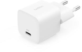 Belkin USB-C laddare 25 W - telefonladdare med USB-C PD 3.0 snabbladdning med PPS för Apple iPhone 16, Plus, Pro, Pro Max, iPad, Samsung Galaxy S25, Pixel 9, Nintendo Switch, m.fl. - Vit