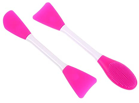 DEARMAMY Brochas Para Mascarillas Faciales Brochas Aplicadoras De Doble Cabezal De Silicona Multifuncional Para Mascarilla De Barro Para Cuidado Piel Casa