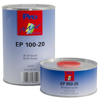 MIPA EP 100-20 2K-EP-Grundierung Set - Epoxidharz-Grund RAL 7022-1 kg | Hochwertiger Epoxidharz-Grund für Industrie, innen & außen, glänzend, optimale Haftung auf Metall & Stahl, Korrosionsschutz