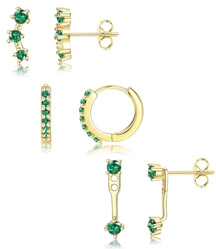 LIULINY 6 Pce Or 14K Petite Boucles D'oreilles Clou Set, Boucles D'oreilles