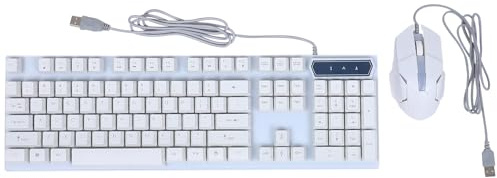 FONDOTIN Clavier Mécanique avec Rétroéclairage RGB et Souris Filaire pour Gaming Ensemble USB Compatible PC Bureau et Jeu