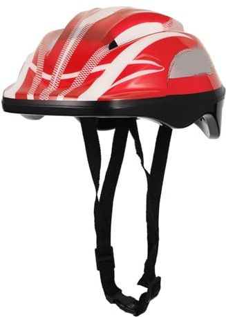 Casco da Bicicletta per Ragazzo Ragazza Rosso in Plastica, Leggero