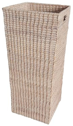 Rattan Umbrella Stand Holder Basket Walking Stick Umbrella Storage (White) | Ketak Rattan, Hand Woven, Hallway Storage, Modern, Contemporary, Premium Rattan, Carrying Handles