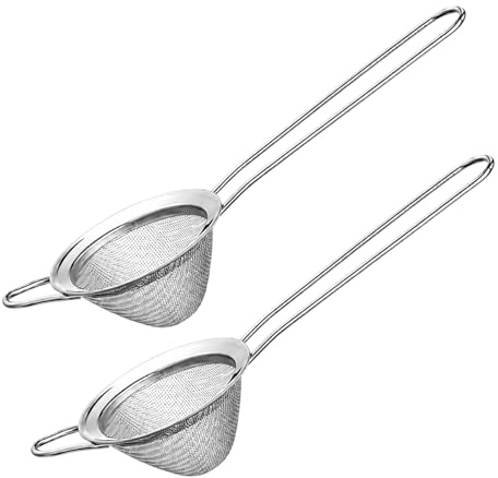 2 PCS Cocktail Fine Mesh Strainer, Professional and Home Bar Use, Conical Sieve with Fine Mesh Strainer Design, Durable Construction and Easy to Clean