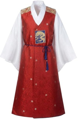 Ymxygz Hanbok Traditionnel Coréen pour, Costume Coréen Ancien pour Adulte, Robe Longue Vintage À Motif Dragon, Costume De Carnaval/Cosplay