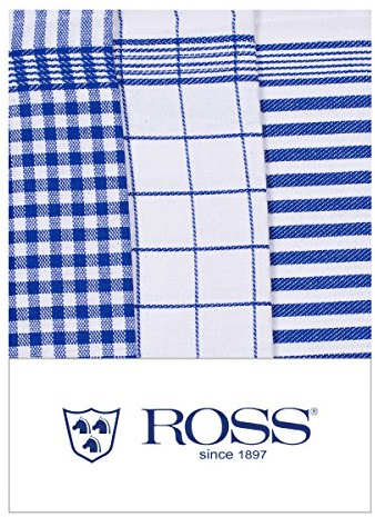 Ross 3er Pack Baumwoll-Geschirrtuch Exclusiv blau 50 x 70 cm