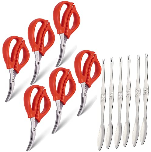 Crab Crackers and Seafood Forks Set - 12 Piece Stainless Steel Crab Leg Crackers with Picks for Lobster and Shellfish