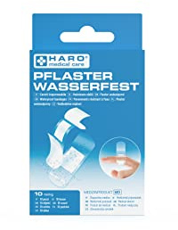 HARO Tiritas Impermeables Grandes 10 Unidades – Apósitos Adhesivos Resistentes al Agua 25x72 mm y 19x72 mm