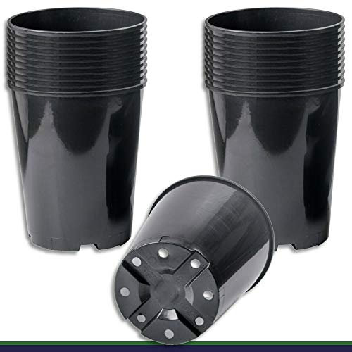 Wohnkult 20 x Anzuchttopf Pflanztopf H 7 L schwarz Ø 22 cm x 25,5 cm Blumentopf Blumenkübel Pflanztöpfe