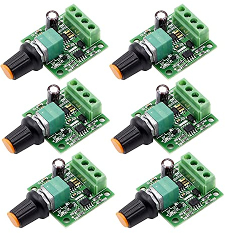 APKLVSR 6PCS PWM Motor Drehzahlsteller, Niederspannungs Motorsteuerung Motordrehzahl Schalter Dimmer mit Drehzahlregler, DC 1.8v 3v 5v 6v 7.2v 12v 2A 30W