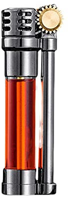 Creative Visual Transparent Réservoir De Carburant Meule Coupe-Vent Rétro Kérosène Portable Pendentif en Métal Briquet Cadeau pour Hommes,Black