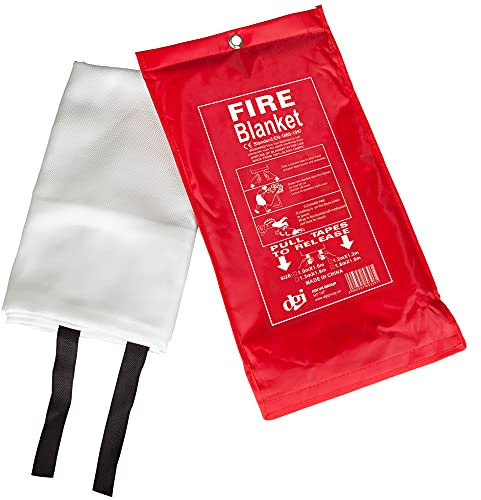 QUICK RELEASE FIRE BLANKET 1M X 1M SOFT CASE FOR HOME OFFICE CARAVAN SAFETY UK